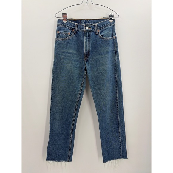 Levi's Denim - Vintage Levis 505 Regular Fit Straight Leg Raw Hem Jeans Medium Wash W30 L30